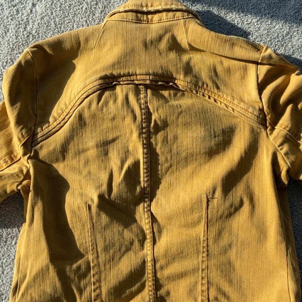 Free People Mustard Yellow Denim Jacket - Picture 4 of 10